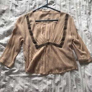 3/4 Length Sleeve Elodie Crop Top